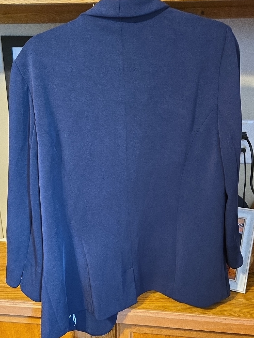 Skies Are Blue Navy Shawl-Collar Blazer with Floral Lining - Picture 5 of 5